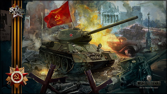 월드 오브 탱크 디지털 벽지, 탱크, 소련, 탱크, WoT, 월드 오브 탱크, T-34-85, Wargaming.Net, BigWorld, HD 배경 화면 HD wallpaper