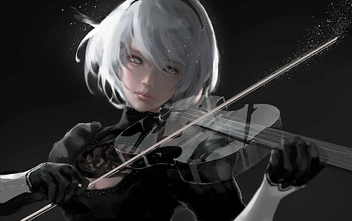 วิดีโอเกม NieR: Automata, Violin, YoRHa No.2 Type B, วอลล์เปเปอร์ HD HD wallpaper