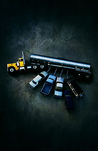 zabawki samochodowe w różnych kolorach, samochód, humor, ciężarówki, Tapety HD HD wallpaper