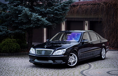 Mercedes, Clásico, Negro, Leyenda, S500, W220, Fondo de pantalla HD HD wallpaper