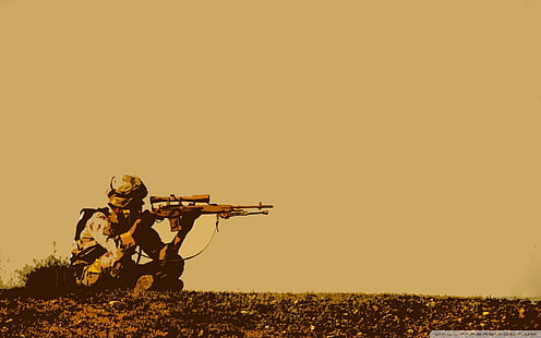 소총, 저격 소총, 저격수, 군인, 군사를 목표로 군인의 사진, HD 배경 화면 HD wallpaper