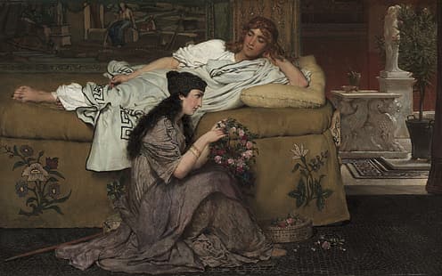 1867 г., британски художник, Лорънс Алма-Тадема, британски художник, Музей на изкуството в Кливланд, Музей на изкуството в Кливланд, Главк и Нидия, HD тапет HD wallpaper