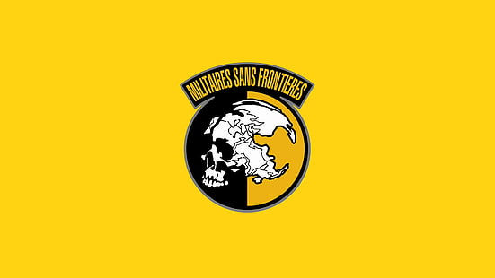 Metal Gear Solid Yellow HD, militaires sans frontieres лого, видео игри, жълто, метал, съоръжение, твърдо, HD тапет HD wallpaper
