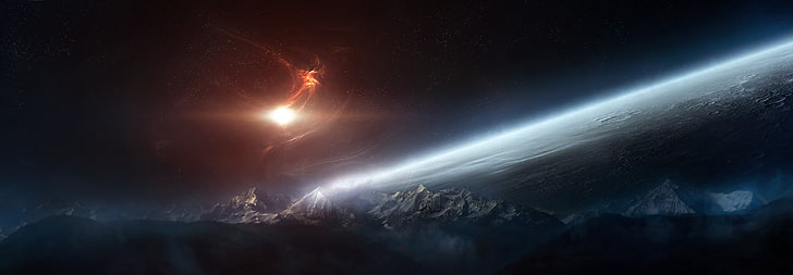 ภาพถ่ายของกาแล็กซี่ศิลปะดิจิตอลจักรวาลดาวเคราะห์, วอลล์เปเปอร์ HD