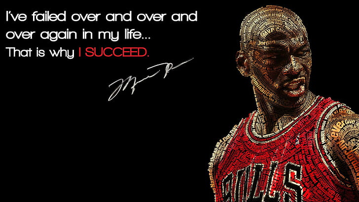 Michael Jordan, i've failed over and over and over again in my life that is why i succeed michael jordan quotes, quotes, 1920x1080, michael jordan, HD wallpaper