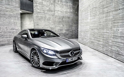 2014 Mercedes Benz S Class Coupe, серебристый Mercedes Benz купе, купе, мерседес, бенц, класс, 2014, автомобили, мерседес бенц, HD обои HD wallpaper