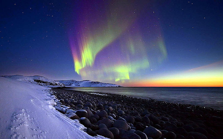 aurora, borealis, alam, nyata, Wallpaper HD
