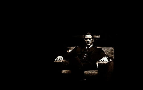 traje negro de dos piezas para hombre, The Godfather, Fondo de pantalla HD HD wallpaper