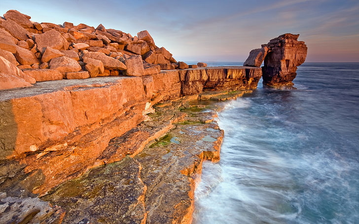 cliff beside body of water, landscape, nature, HD wallpaper