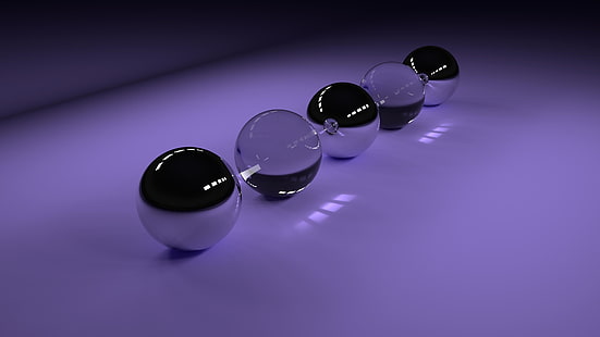 шары, шар, фиолетовый, мрамор, крупный план, сферы, глянцевый, 3d, сфера, стекло, прозрачность, прозрачность, HD обои HD wallpaper