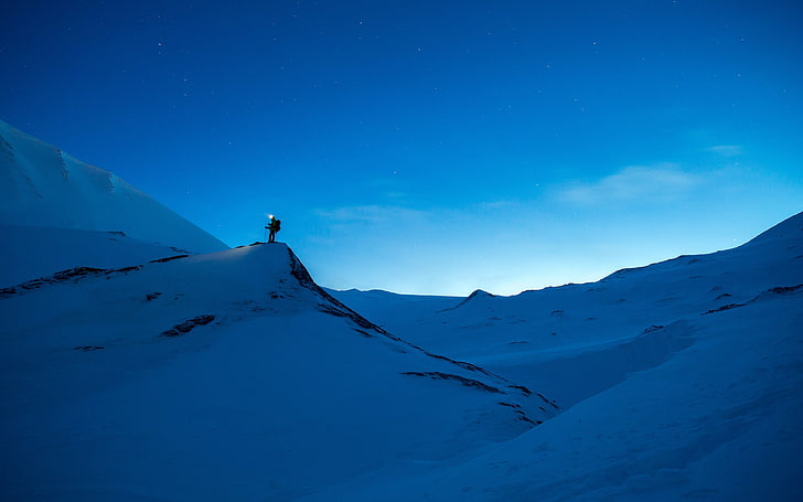 Открит сняг планина екстремни спортове планинар .., HD тапет