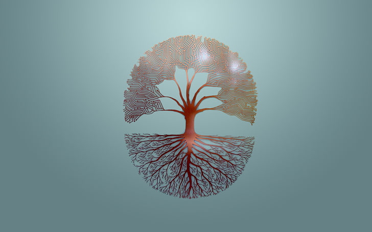 лого на голо дърво, дървета, HD тапет