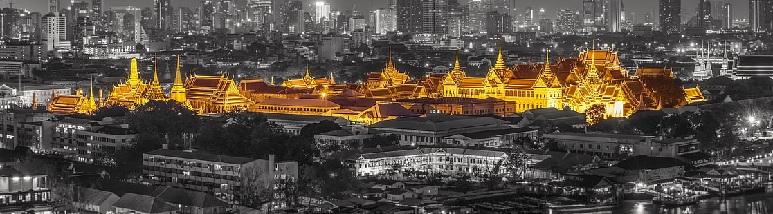 Bangkok Temple, selective color of building, Artistic, Urban, City, Great, Travel, Tower, Asia, Buildings, Architecture, Photography, Thailand, Golden, Royal, Place, Heritage, Palace, ancient, Vacation, History, Traditional, bangkok, religion, culture, Tour, Buddhism, pagoda, Monastery, visit, blackandwhite, tourism, HD wallpaper HD wallpaper