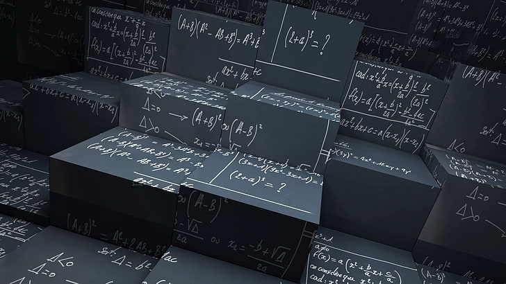 วอลล์เปเปอร์สมการคณิตศาสตร์ศิลปะดิจิตอลเรขาคณิตคณิตศาสตร์ 3 มิติลูกบาศก์สมการความรู้, วอลล์เปเปอร์ HD