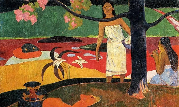 Paul Gauguin, Gauguin, pintura, natureza, Polinésia Francesa, mulheres, HD papel de parede