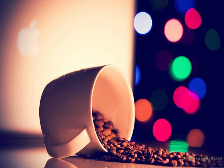 Kaffeebohnen, Bokeh, Tasse, Kaffee, HD-Hintergrundbild