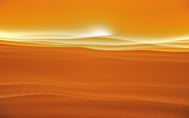 Desert sunlight, desert sunset photo, orange, HD wallpaper