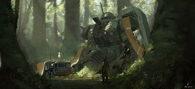 Gundam, Kunstwerk, Zaku II, Science Fiction, HD-Hintergrundbild HD wallpaper