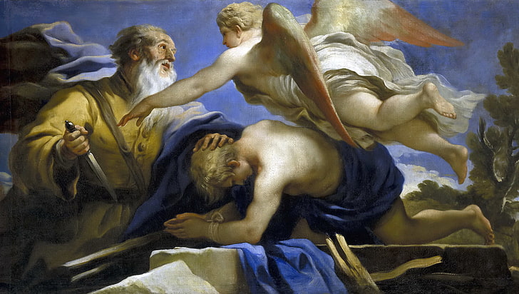 resim, din, mitoloji, Luca Giordano, İshak'ın kurbanı, HD masaüstü duvar kağıdı