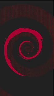 Debian, Linux, минимализм, минимальный материал, неоновое свечение, ASCII art, текст, стиль материала, HD обои HD wallpaper