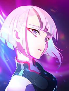 Cyberpunk: edgerunners, cyberpunk, anime, anime girls, lucy (edgerunners), Sfondo HD HD wallpaper