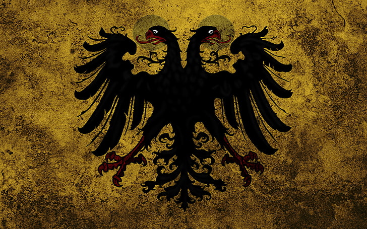 black and red 2-headed eagle digital wallpaper, Wallpaper, flag, eagle, Russia, coat of arms, The Russian Empire, HD wallpaper
