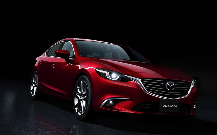 Mazda Atenza-Car фото обои, красный седан Mazda, HD обои