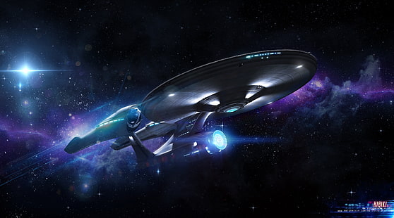 Enterprise 1701, czarno-szara tapeta samolotowa, filmy, Star Trek, enterprise, space, 1701, uss, Tapety HD HD wallpaper