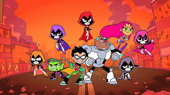 Teen Titans ، Teen Titans Go !، Beast Boy ، Cyborg (DC Comics) ، DC Comics ، Raven (DC Comics) ، Robin (DC Comics) ، Starfire (DC Comics)، خلفية HD HD wallpaper