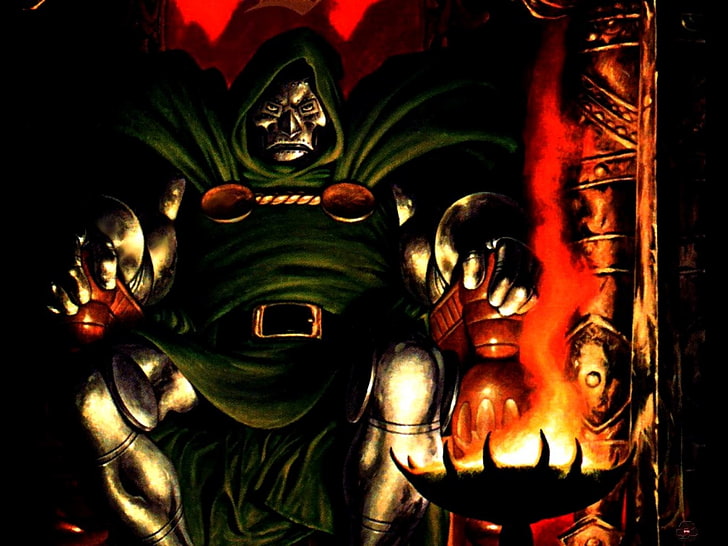 Dr. Doom, fondo de pantalla digital Fantastic Four Doctor Von Doom, dibujos animados, dr doom, anime, animación, Fondo de pantalla HD