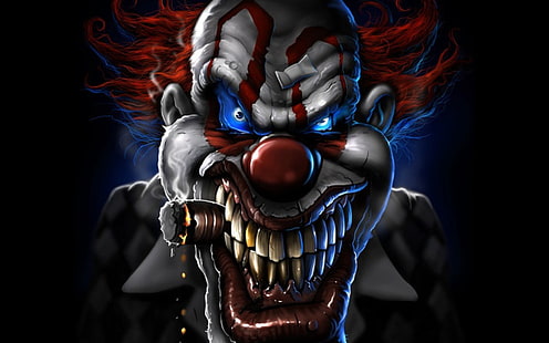 art, artwork, clown, Dark, Evil, horror, HD wallpaper HD wallpaper