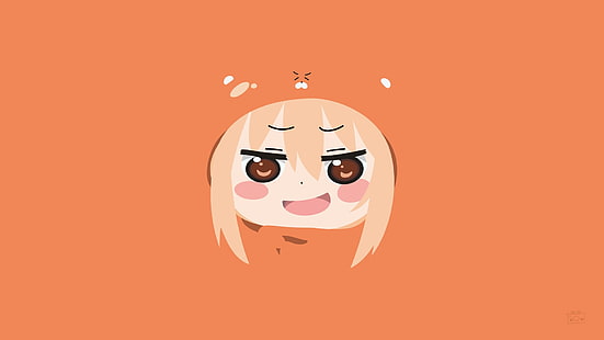 женский персонаж аниме, Himouto!Умару-чан, Дома Умару, минимализм, HD обои HD wallpaper