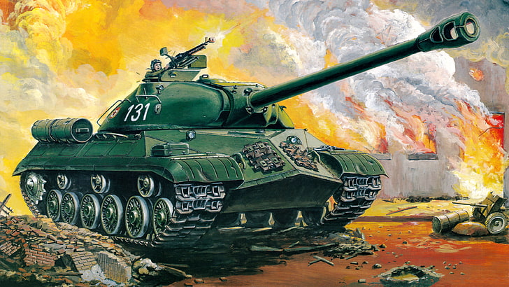 green military tank illustration, art, tank, Egypt, USSR, the battle, night, guns, weapons, heavy, Soviet, caliber, China, Is-3, supplied, 122 mm, breakthrough, 62 mm, device, 7 mm, 4, upgraded, EIPA, D-25 T, TVN-2, fought, export, Arab-Israeli wars., HD wallpaper