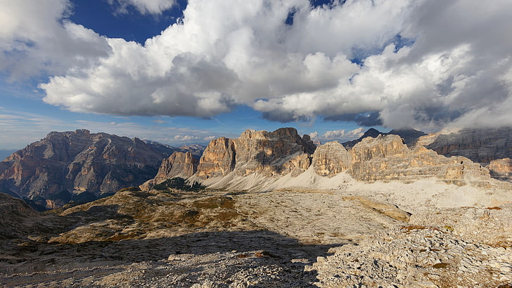 the sky, clouds, mountains, Italy, The Dolomites, Dolomiti, HD wallpaper