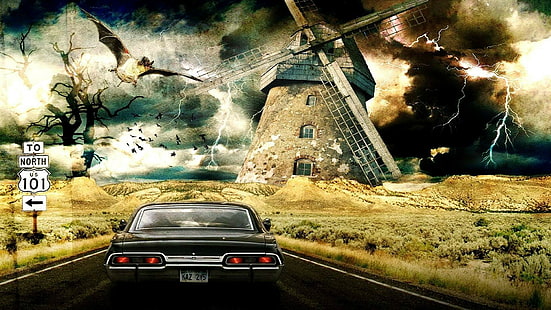 digital art, car, psychedelic, Supernatural, HD wallpaper HD wallpaper