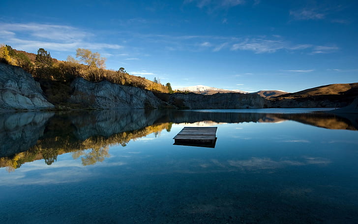 езеро, природа, пейзаж, отражение, планини, вода, HD тапет