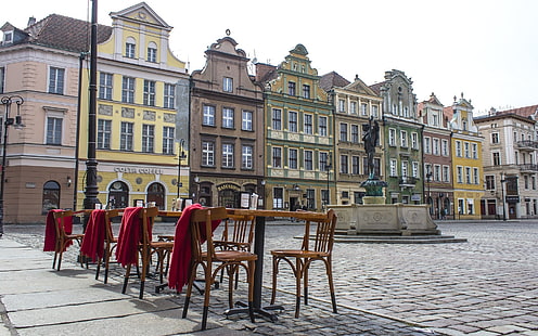 Poznan, Poland, Poland, Poznan, square, houses, HD wallpaper HD wallpaper