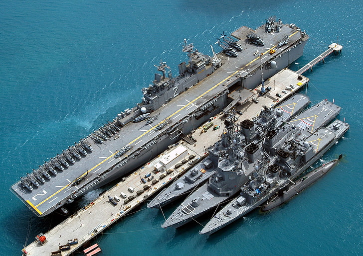 طائرات الهليكوبتر تحصن مجموعات الغواصات معارك الرصيف المدمرة Okinawa مركبات أسطول إيسكس تكنولوجيا المركبات HD الفن والطائرات والمروحيات، خلفية HD
