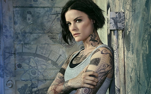 татуировка, женщины, короткие волосы, Blindspot, Jaimie Alexander, HD обои HD wallpaper