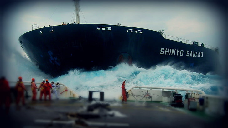 Buque de carga Shinyo Sawako, petrolero, fotografía, accidentes, barco, marinero, Fondo de pantalla HD