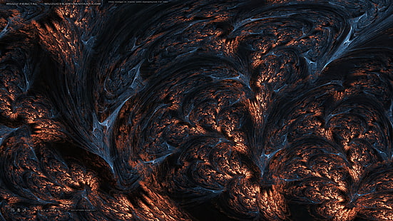 rocas, fractales, lava, flujo de lava, Fondo de pantalla HD HD wallpaper