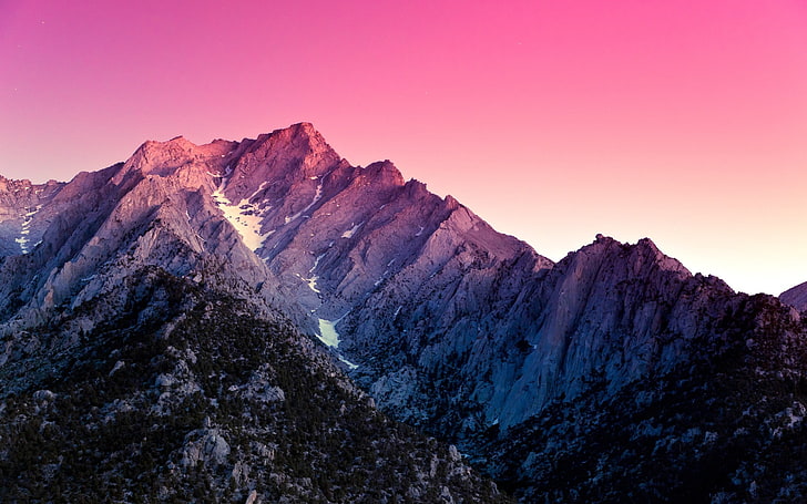 خلفية جبل مغطى بالثلوج ، جبل خلال الساعة الذهبية ، طبيعة ، مناظر طبيعية ، جبال ، Nexus 5، خلفية HD