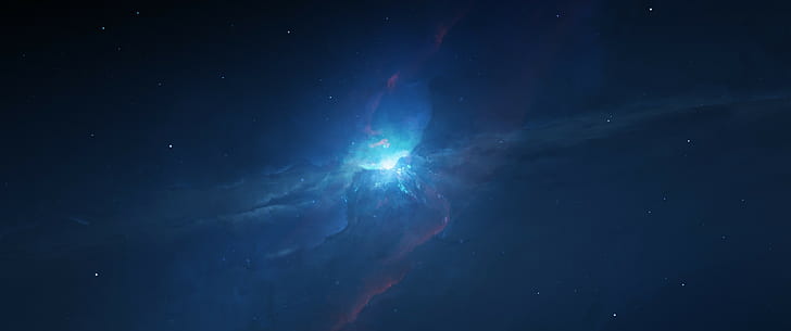 تصوير فلكي فائق السرعة باللون الأزرق، خلفية HD
