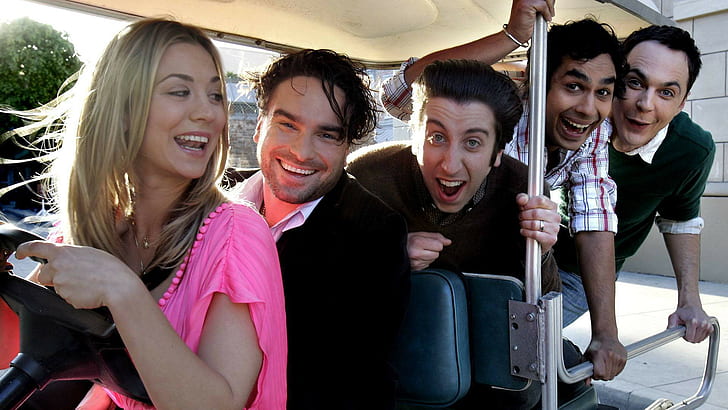 The Big Bang Theory, sourires, acteurs, fun, la Big Bang Theory, sourires, Fond d'écran HD