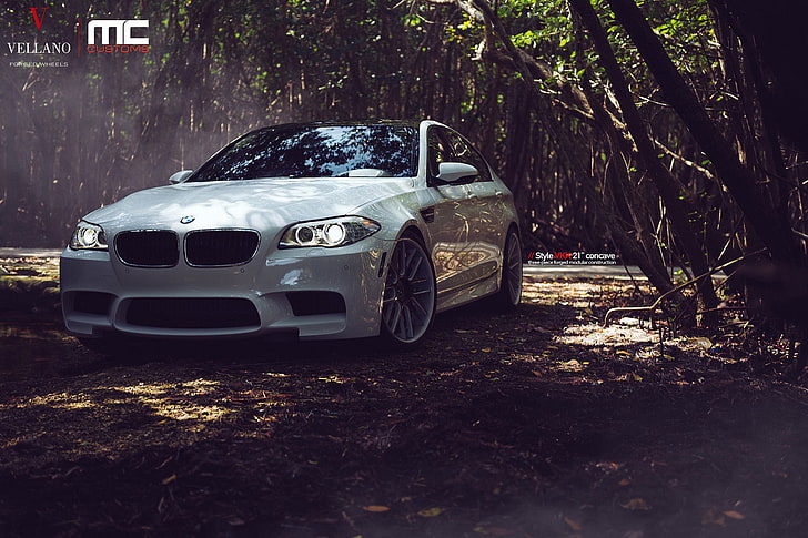 bmw, voitures, f10, suv, tuning, vellano, roues, blanc, Fond d'écran HD
