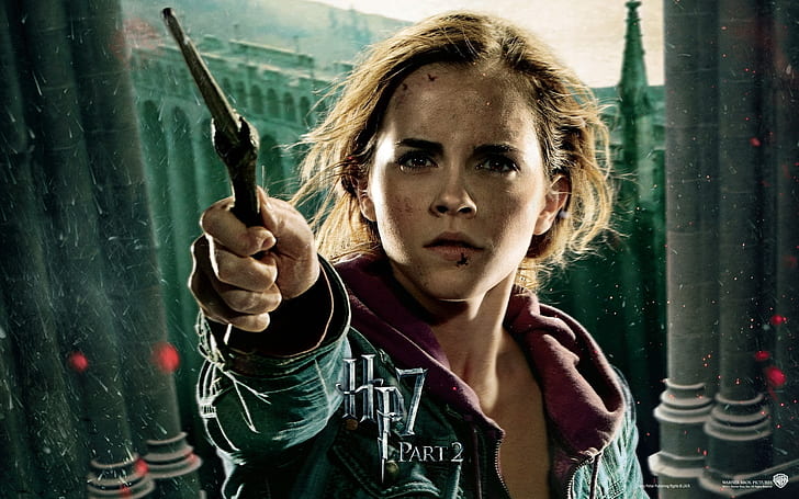 Emma Watson Harry Potter, harry potter 7, scene, poster, HD wallpaper