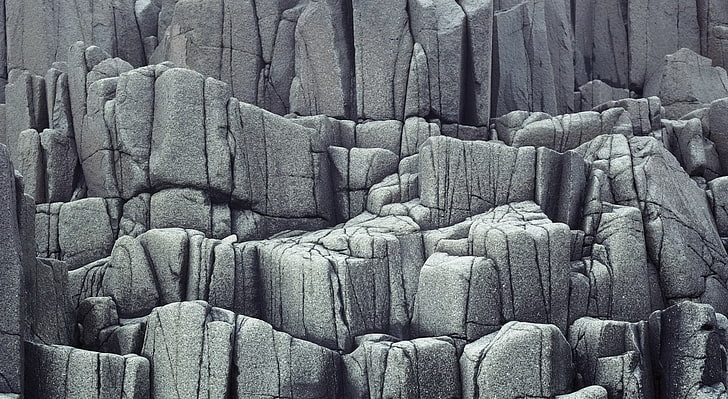 Bazalt kolumnowy, szara formacja skalna, podróż, inny, kolumnowy, bazalt, Tapety HD