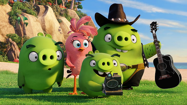 Zielone świnie, film Angry Birds, Zielony, Pigs, Angry, Birds, Film, Tapety HD