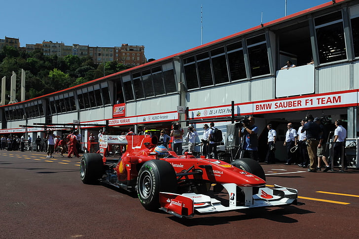 Formula 1, Ferrari, Felipe Massa, boxes, Monte-Carlo 2010, HD wallpaper