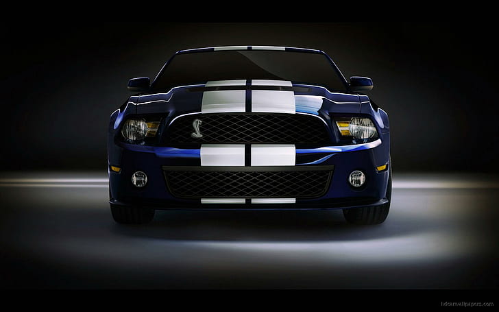 2010 Shelby GT500 4, синий и белый Ford Mustang, 2010, Shelby, GT500, автомобили, Ford, HD обои